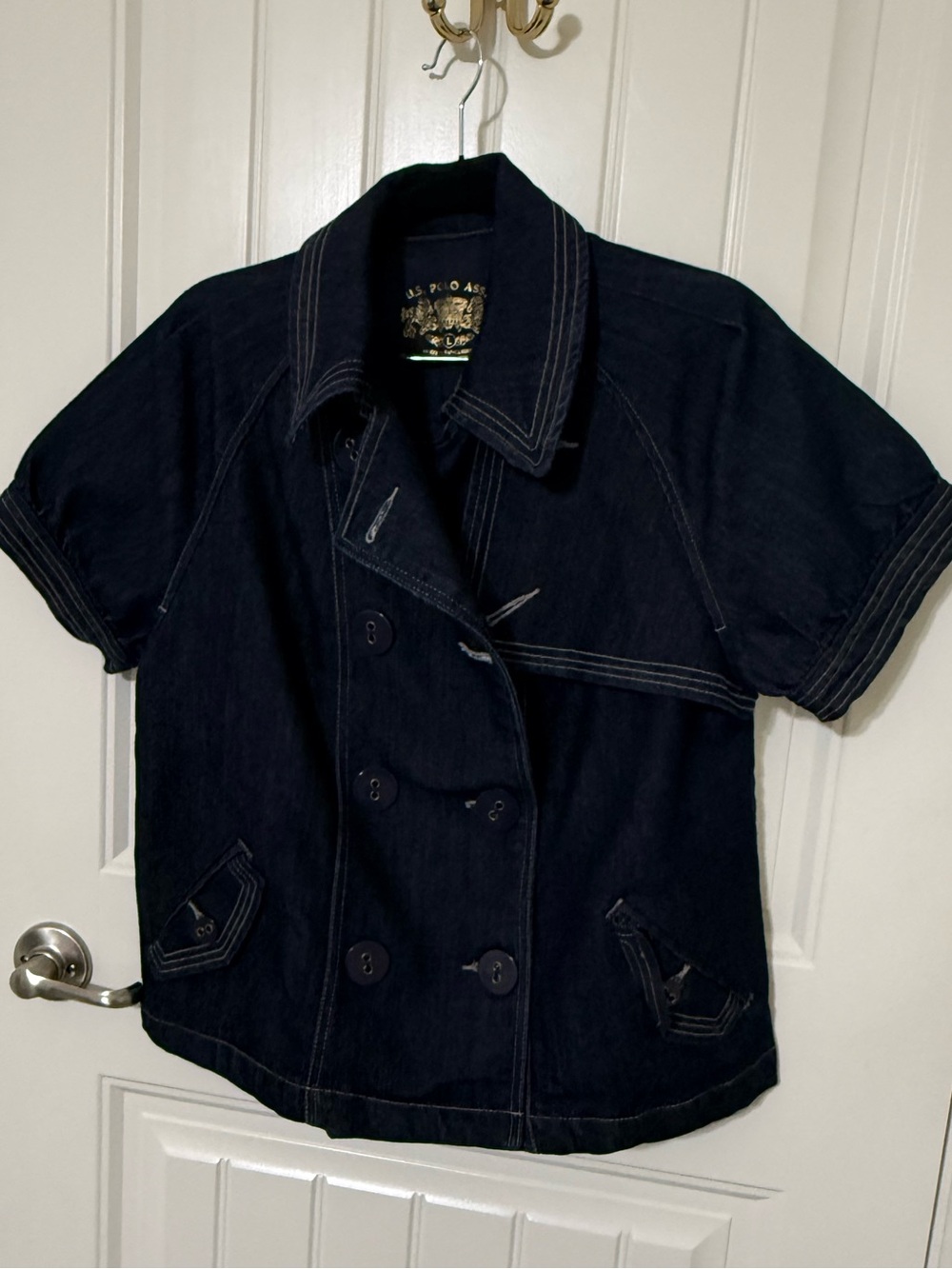 vintage U.S. Polo Assn. Dark Navy Short-Sleeve Jean Jacket